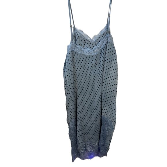 Free People Lace & Polka Dot Slip Dress Size 8 Blue - Picture 2 of 16
